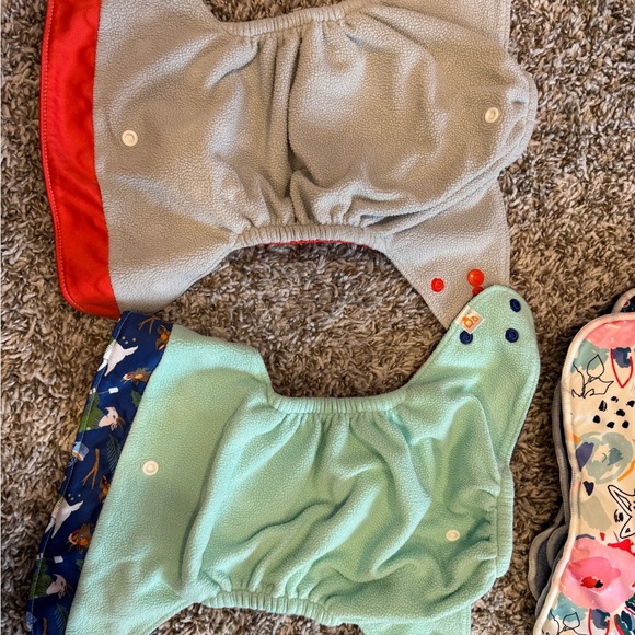 Lil Helper 2 cloth diapers with 6 snap in inserts llama red reusable baby - Picture 4 of 4